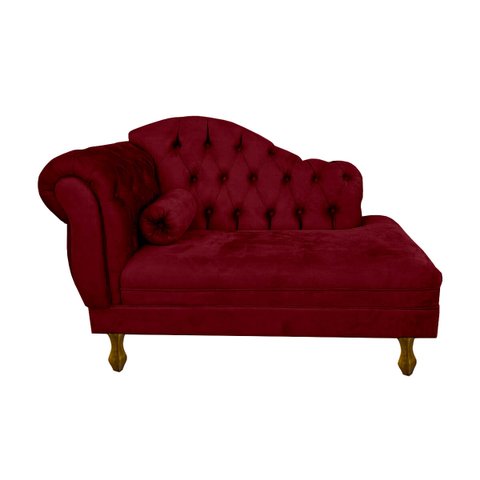 Divã Modelo Imperial - Tamanho 120cm - Tecido Suede:bordo