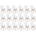 Ver imagem 1 de Kit 18 Cadeiras de Jantar Charles Eames Slim Wood Estofada - Branco