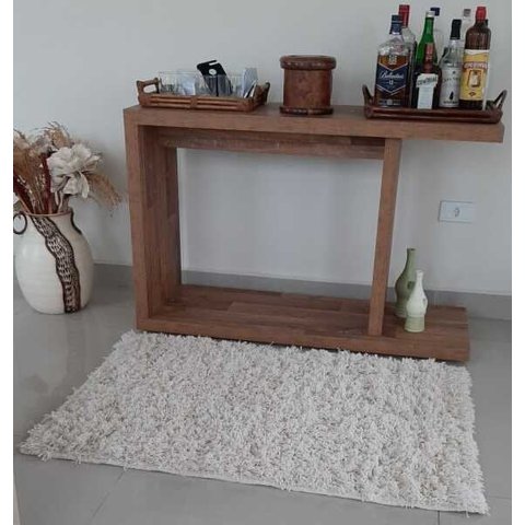 Tapete Algodão Par Sala/Quarto - 0,80 x 1,20 - Cor Cru Pelo Alto
