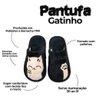 Pantufa Infantil Confortavel Design Gatinho Tamanho 30 31 Preta Felpuda - 5