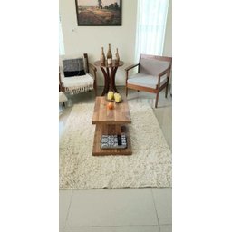 Tapete de Algodão para Sala/Quarto- 2 x 2M - Cor Cru Alto - 4