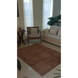 Tapete Algodão Par Sala/Quarto - 2,00 x 2,00 - Cor Marrom Pelo Médio - 1