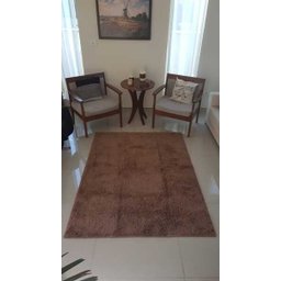 Tapete Algodão Par Sala/Quarto - 2,00 x 2,50 - Cor Marrom Pelo Médio - 2