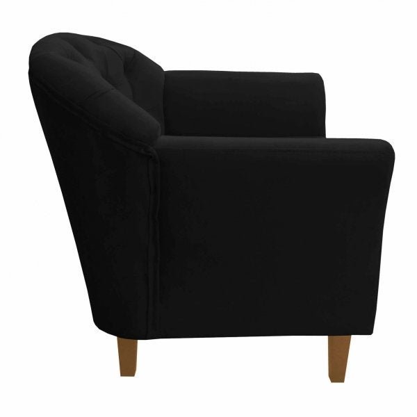 Conjunto Namoradeira + 2 Poltronas Opala Capitonê Suede Preto - 12