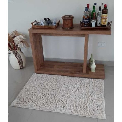 Tapete Algodão Par Sala/Quarto - 0,60 x 1,20 - Cor Cru Pelo Médio