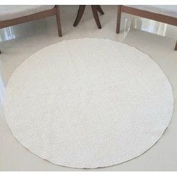 Tapete de Algodão Redondo para Sala, Quarto e Escritório - Tamanho - 2,00 x 2,00M - Cor Cru Baixo - 1