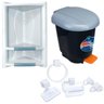 Kit Acessórios Banheiro 5 Pçs Branco+ Cantoneira+ Lixeira 7L - 1