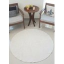 Ver imagem 1 de Tapete de Algodão Redondo para Sala e Quarto - Tamanho 1,00M x 1,00M - Cor Cru Pelo Baixo