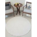 Ver imagem 4 de Tapete de Algodão Redondo para Sala e Quarto - Tamanho 1,00M x 1,00M - Cor Cru Pelo Baixo