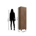 Ver imagem 5 de Armário Multiuso 2 Portas com 4 Prateleiras com Pés Lite Marrom/Carvalho Oak