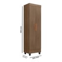 Ver imagem 3 de Armário Multiuso 2 Portas com 4 Prateleiras com Pés Lite Marrom/Carvalho Oak