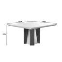 Ver imagem 2 de Mesa de Sala Jantar Valença C/ Tampo 135cm Madeirado Vidro Canto Reto - Imbuia/off White - Rufato