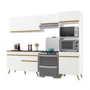 Ver imagem 3 de Armário de Cozinha Compacta 252cm Veneza Multimóveis V3693 Branco/dourado