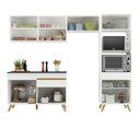 Ver imagem 6 de Armário de Cozinha Compacta 252cm Veneza Multimóveis V3693 Branco/dourado