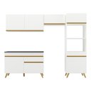 Ver imagem 7 de Armário de Cozinha Compacta 252cm Veneza Multimóveis V3693 Branco/dourado
