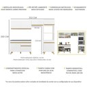 Ver imagem 4 de Armário de Cozinha Compacta 252cm Veneza Multimóveis V3693 Branco/dourado