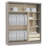 Guarda-Roupa Modulado Classic 4 Portas e 3 Gavetas 0021Ma - Niquel / Blanc - 4