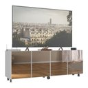 Ver imagem 1 de Rack Tv até 50 Polegadas 4 Portas com Rodízios e Espelhos Multimóveis Mp1080 Branco