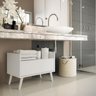 Gabinete Balcão Banheiro 80cm com Pés Retrô Branco - 7