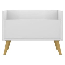 Gabinete Balcão Banheiro 80cm com Pés Retrô Branco/Natural - 1 Gabinete Balcão Banheiro 80cm com Pés Retrô Branco/Natural - 1