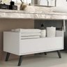 Gabinete Balcão Banheiro 80cm com Pés Retrô Branco/Preto - 6