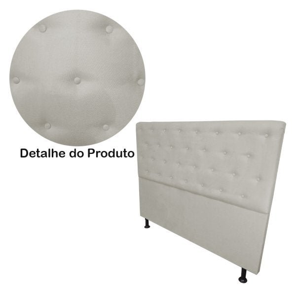 Cabeceira Solteiro Juliana 90cm Para Cama Box Suede Bege - DS Estofados - 5