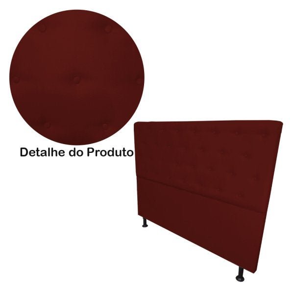 Cabeceira Solteiro Juliana 90cm Para Cama Box Suede Bordo - DS Estofados - 5