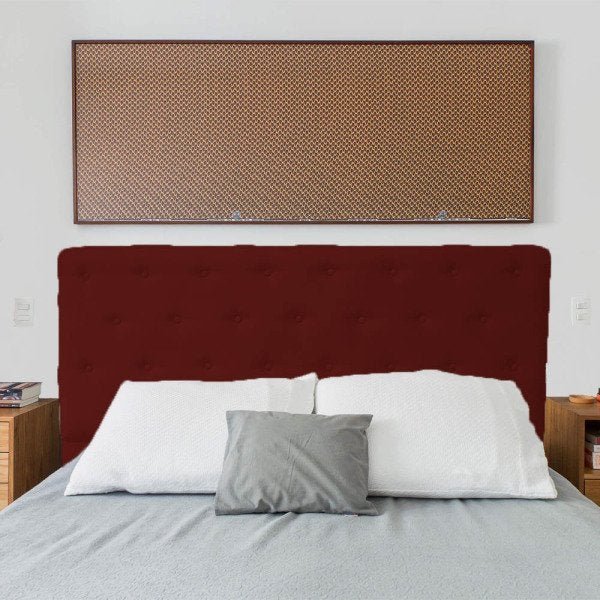 Cabeceira Solteiro Juliana 90cm Para Cama Box Suede Bordo - DS Estofados - 2