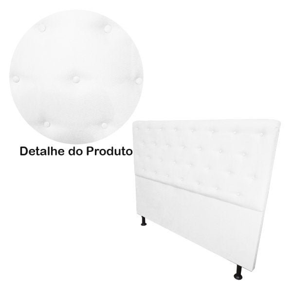 Cabeceira Solteiro Juliana 90cm Para Cama Box Suede Branco - DS Estofados - 5