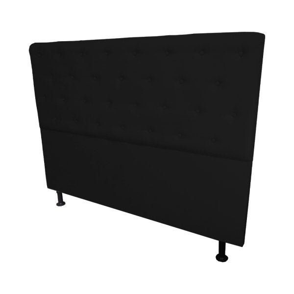 Cabeceira Solteiro Juliana 90cm Para Cama Box Suede Preto - DS Estofados - 4