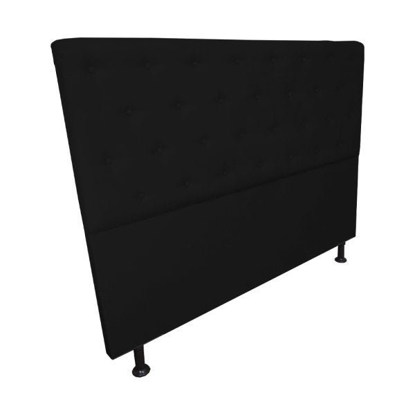 Cabeceira Solteiro Juliana 90cm Para Cama Box Suede Preto - DS Estofados - 3