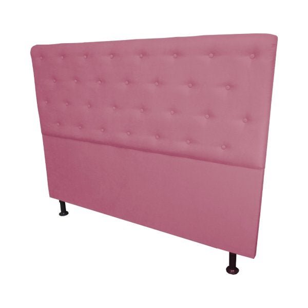 Cabeceira Solteiro Juliana 90cm Para Cama Box Suede Rosa - DS Estofados - 5