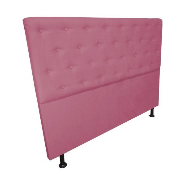 Cabeceira Solteiro Juliana 90cm Para Cama Box Suede Rosa - DS Estofados - 4