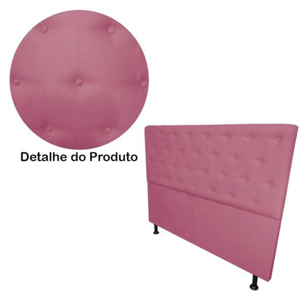 Cabeceira Solteiro Juliana 90cm Para Cama Box Suede Rosa - DS Estofados - 3