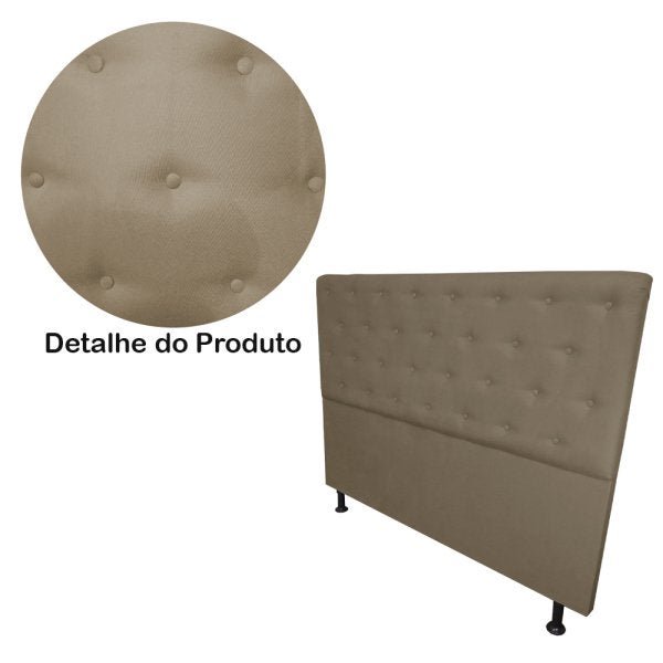 Cabeceira Casal Juliana 140cm Para Cama Box Suede Capuccino - DS Estofados - 5