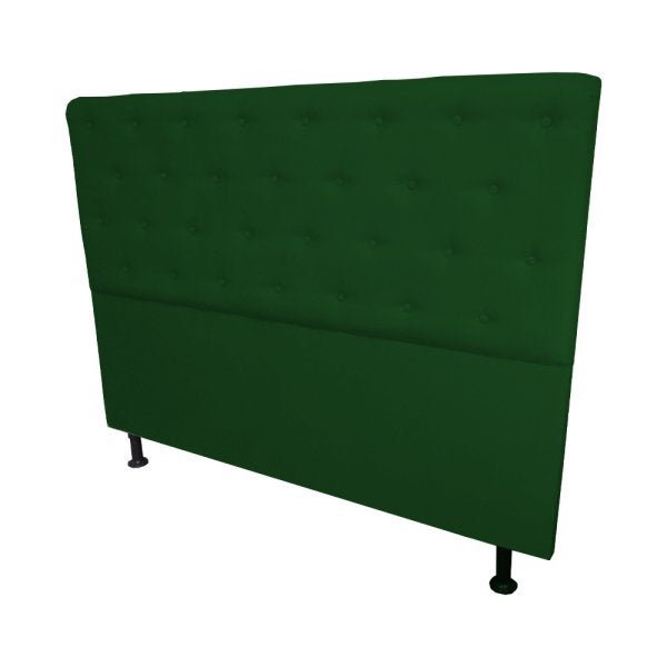 Cabeceira Casal Juliana 140cm Para Cama Box Suede Verde - DS Estofados - 4