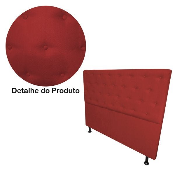 Cabeceira Casal King Juliana 190cm Para Cama Box Suede Vermelho - DS Estofados - 5