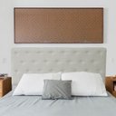 Ver imagem 2 de Cabeceira Casal Super King Juliana 195cm Para Cama Box Suede Bege - DS Estofados