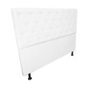 Ver imagem 3 de Cabeceira Casal Super King Juliana 195cm Para Cama Box Suede Branco - DS Estofados