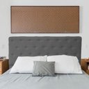 Ver imagem 2 de Cabeceira Casal Super King Juliana 195cm Para Cama Box Suede Cinza - DS Estofados