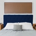 Ver imagem 2 de Cabeceira Casal Super King Juliana 195cm Para Cama Box Suede Azul Marinho - DS Estofados