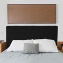 Ver imagem 2 de Cabeceira Casal Super King Juliana 195cm Para Cama Box Suede Preto - DS Estofados