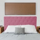 Ver imagem 2 de Cabeceira Casal Super King Juliana 195cm Para Cama Box Suede Rosa - DS Estofados