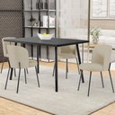 Ver imagem 2 de Kit 5 Cadeiras Sala de Jantar Estofada Gavi L02 Linho Bege Escuro - Lyam Decor
