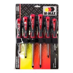 Jogo de Chave de Fenda / Philips 6 Peças Wurth Cromo Vanádio - 1 Jogo de Chave de Fenda / Philips 6 Peças Wurth Cromo Vanádio - 1