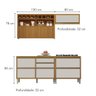Cozinha 4 Peças Nesher Baronesa 100% Mdf Freijó-off White - 5