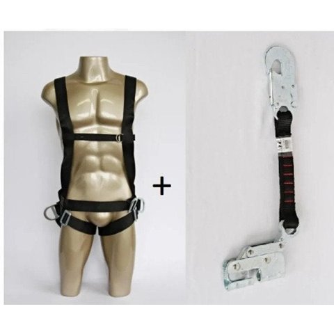 Kit Cinto Segurança 3 Argolas Com Trava Quedas Dg6002 Dg9000