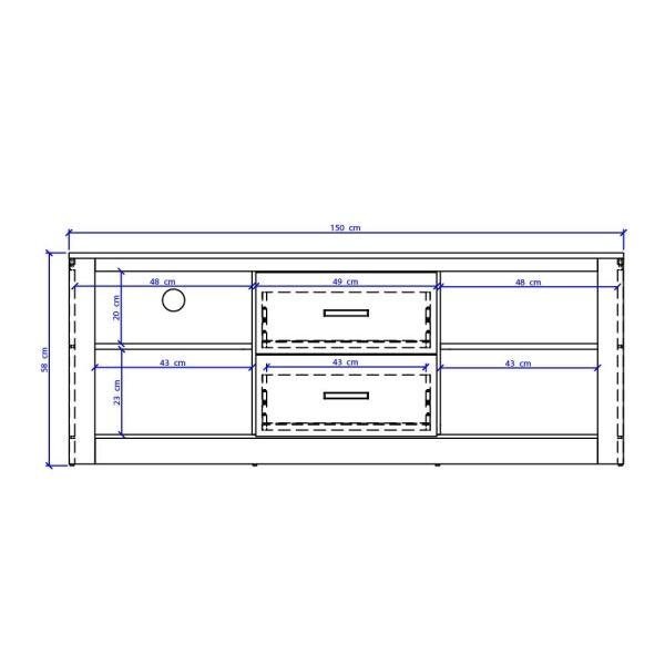 Rack para TV com 2 Nichos e 2 Gavetas Madeirado Carraro - 5