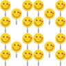 Kit 20 Ganchos Autoadesivo Para Parede Emoji Carinha Smile - 1