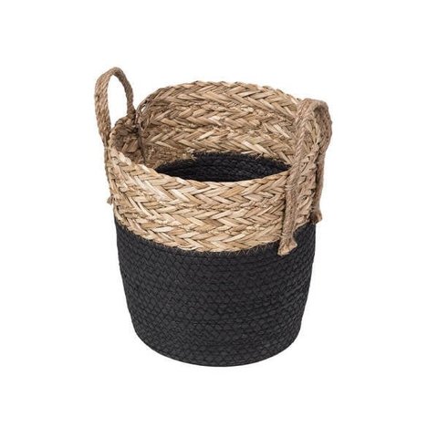 Cesto Oca Ratan com Preto - 34cm